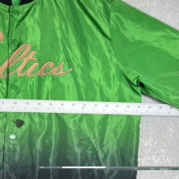 Boston Celtics Jacket L Green Black 2 Tone Limited Button Up NBA Basketball - Picture 5 of 11
